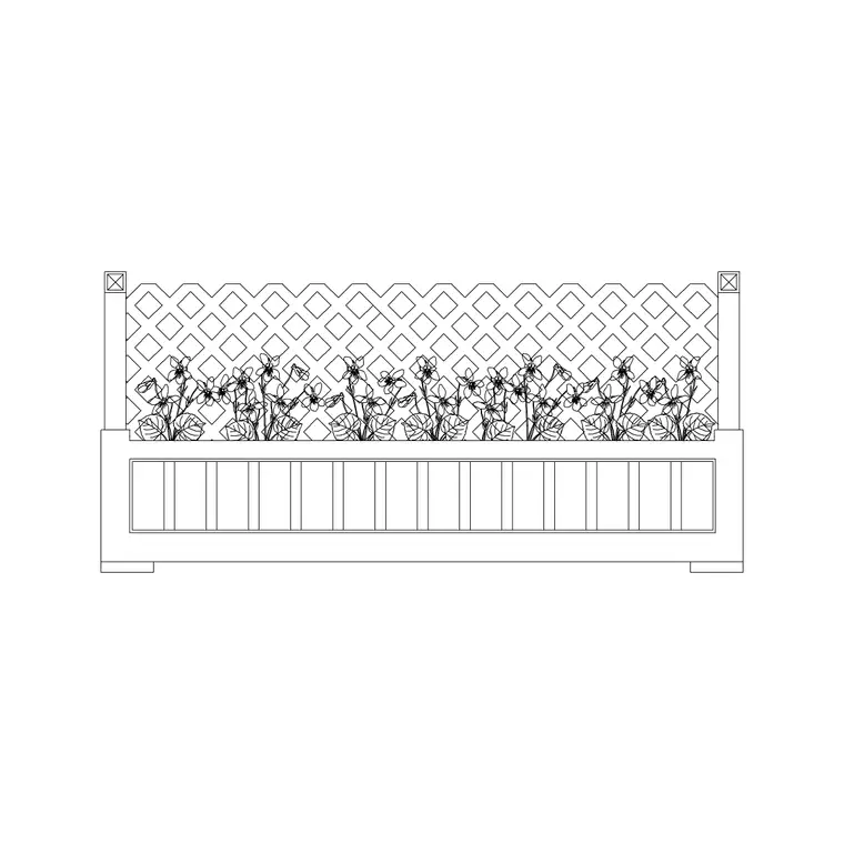 Wooden Fence 3 Cad Block DWG CAD block thumbnail — outdoor drawing