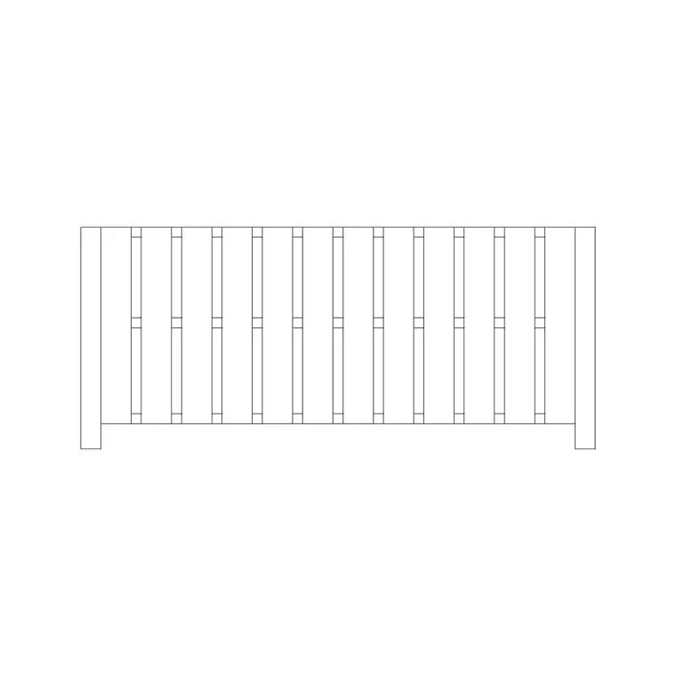 Wooden Fence 3el Cad Block DWG CAD block thumbnail — outdoor drawing
