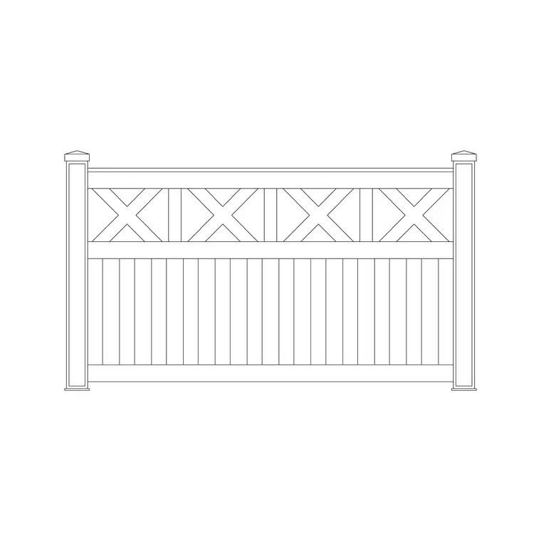 Wooden Fence2 Cad Block DWG CAD block thumbnail — outdoor drawing