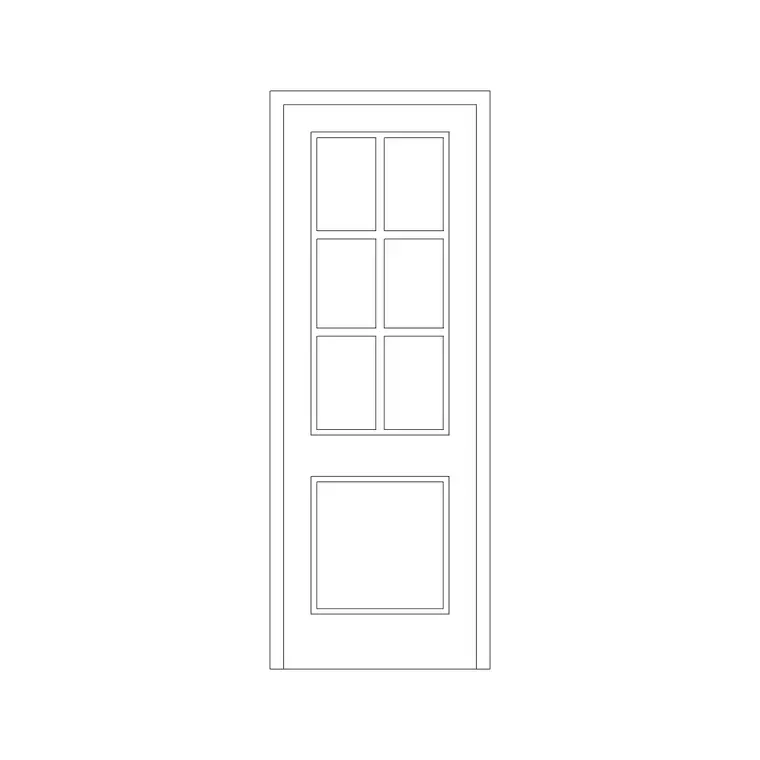 Wooden French Door DWG CAD block thumbnail — doors drawing