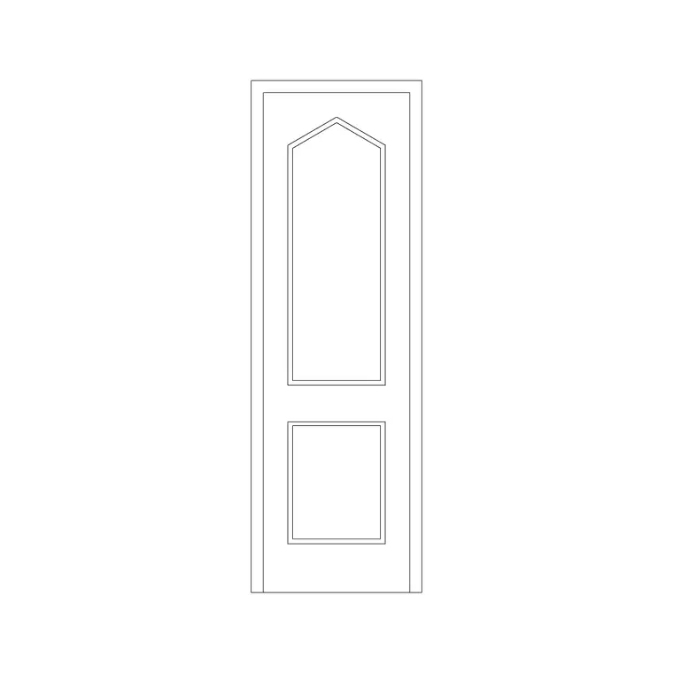 Wooden Toilet Door 2 DWG CAD block thumbnail — doors drawing