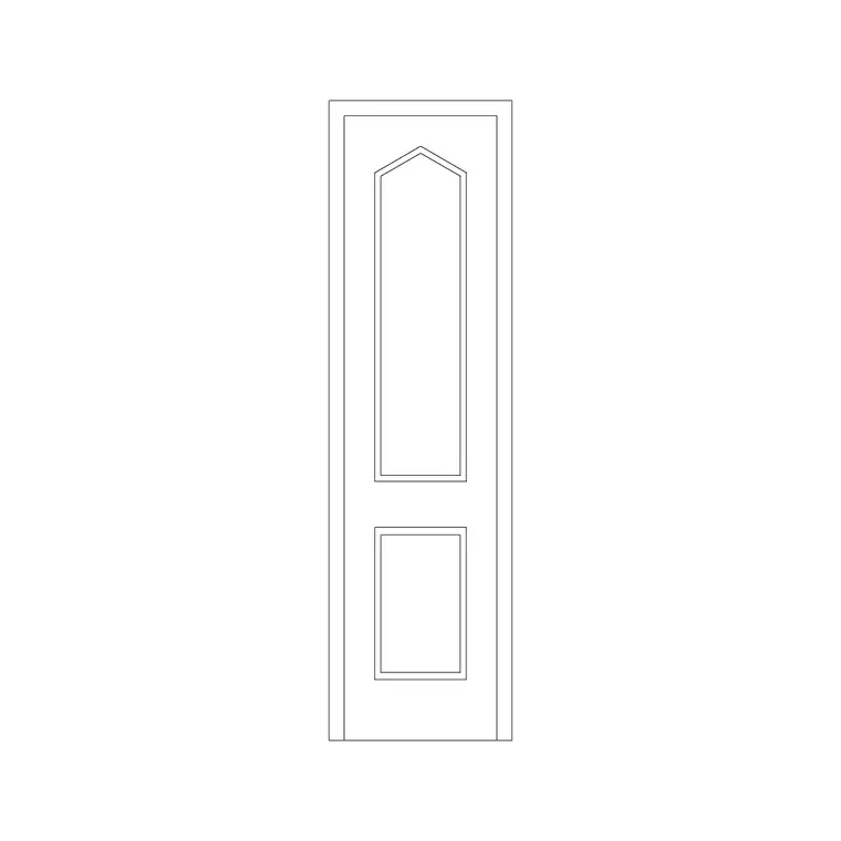 Wooden Toilet Door DWG CAD block thumbnail — doors drawing