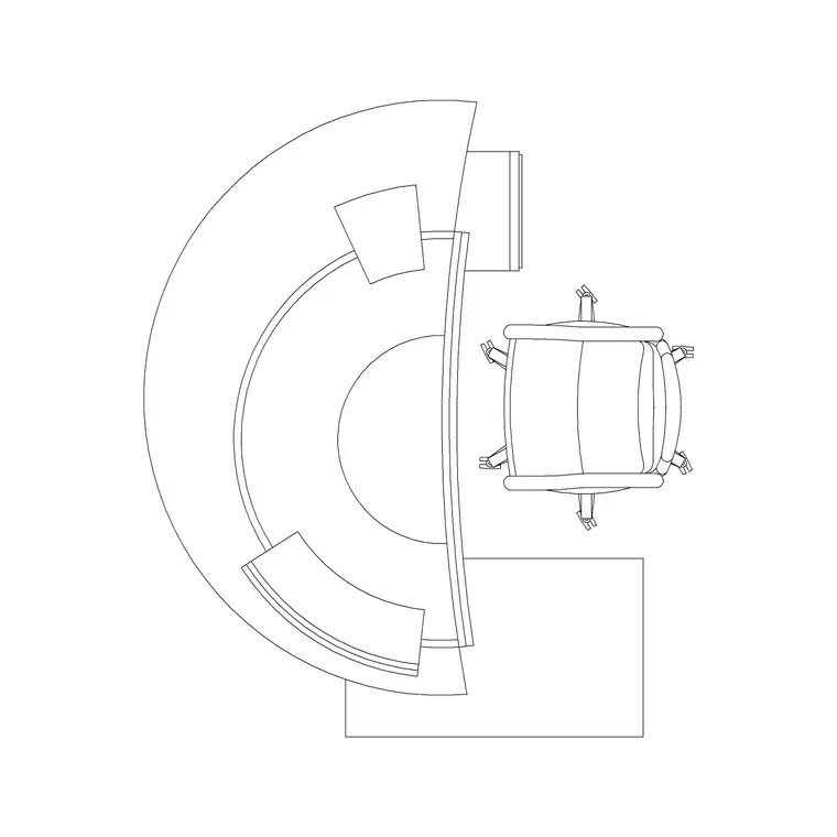 Workstation 2 DWG CAD block thumbnail — office drawing