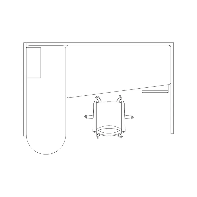 Workstation With Partition DWG CAD block thumbnail — office drawing
