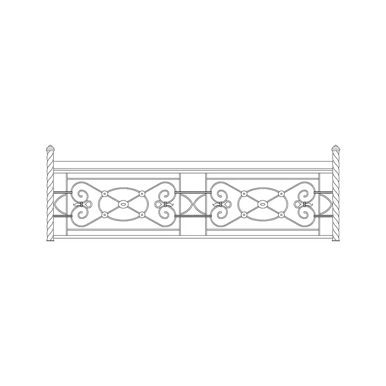 Wrought Iron Gate Ele DWG CAD block thumbnail — outdoor drawing