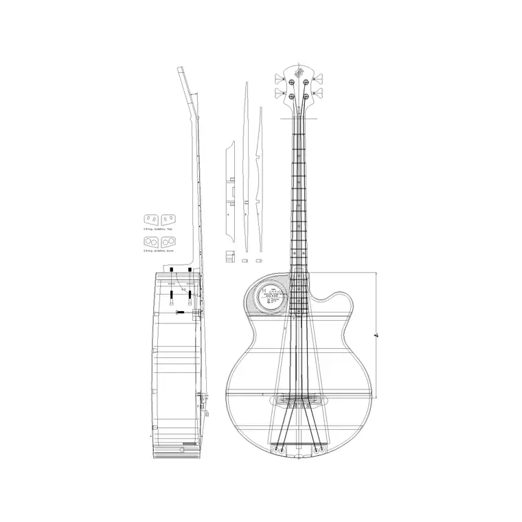Yamaha Acoutic Guitar DWG CAD block thumbnail — accessories drawing