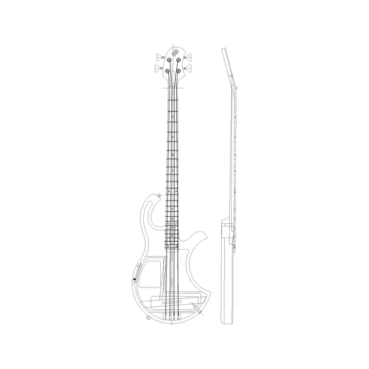 Yamaha Small Electric Guitar DWG CAD block thumbnail — accessories drawing