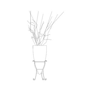 Vase with metal stand