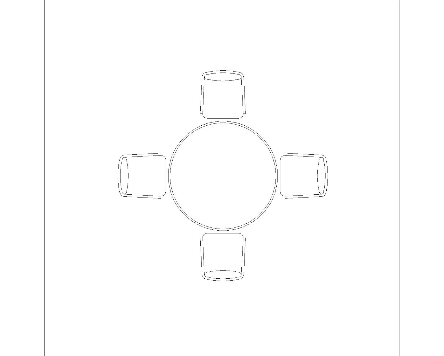 Formal Round Table 4 Seater CAD Block Cadblockdwg