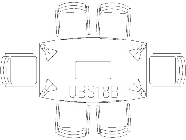 Conference Table 6 Seater (Curve Shape)