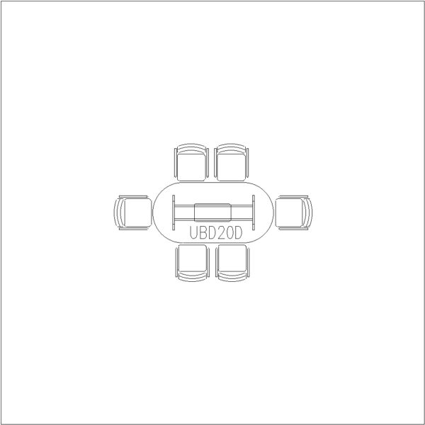 Conference Table 6 seater - (Long Circular edges)