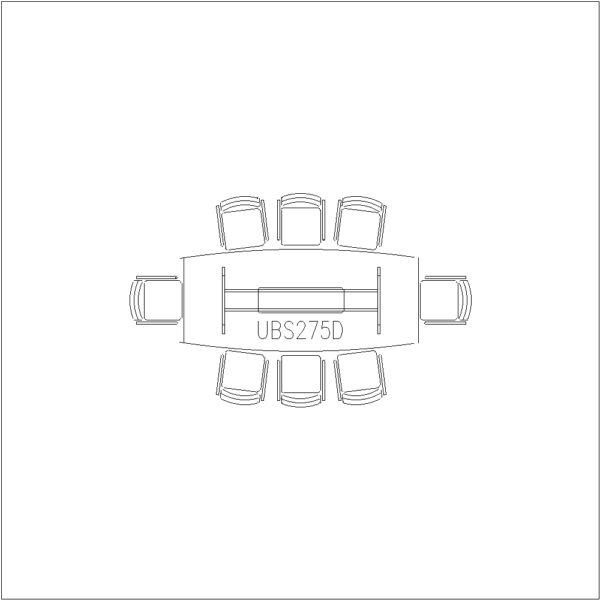 Conference Table 8 Seater (Long Curve Side 2.75M)