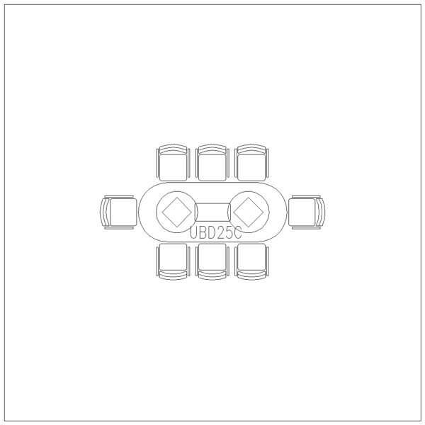 Conference Table 8 Seater (Long Rec Circular Edge)