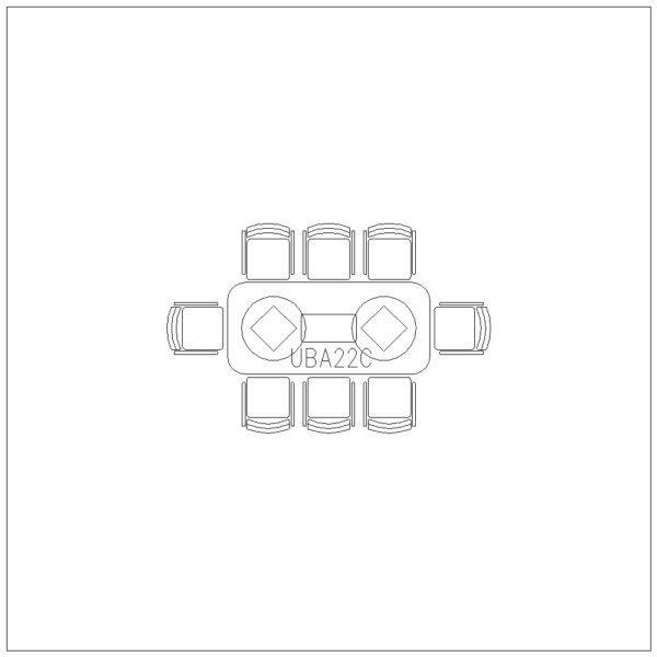 Conference Table 8 Seater (Long Rec Round Edge)