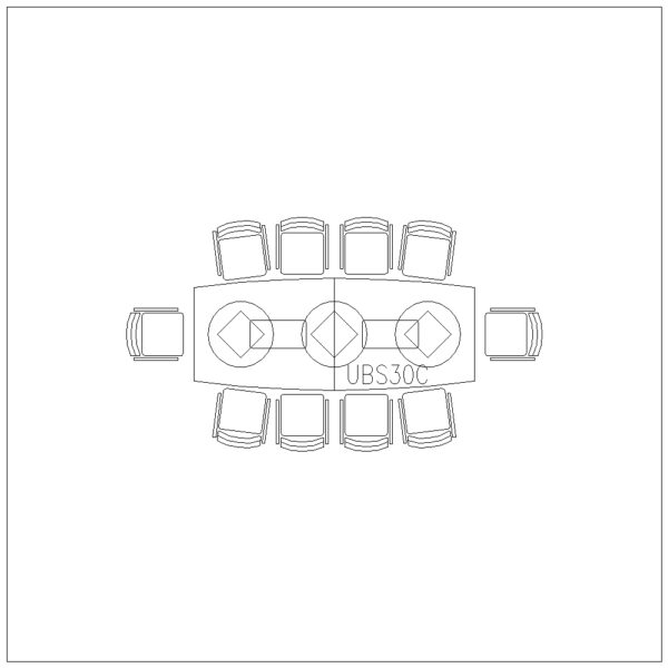 Conference Table 10 Seater (Curve Straight Shape)