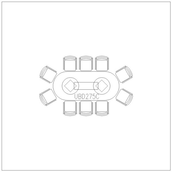 Conference Table 10 Seater (Long Rec Circular Edge 2.75M)