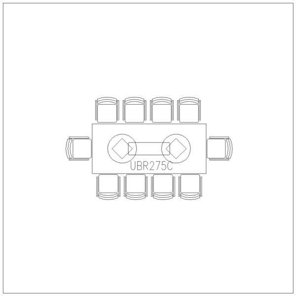 Conference Table 10 Seater (Long Rectangle 2.75M)