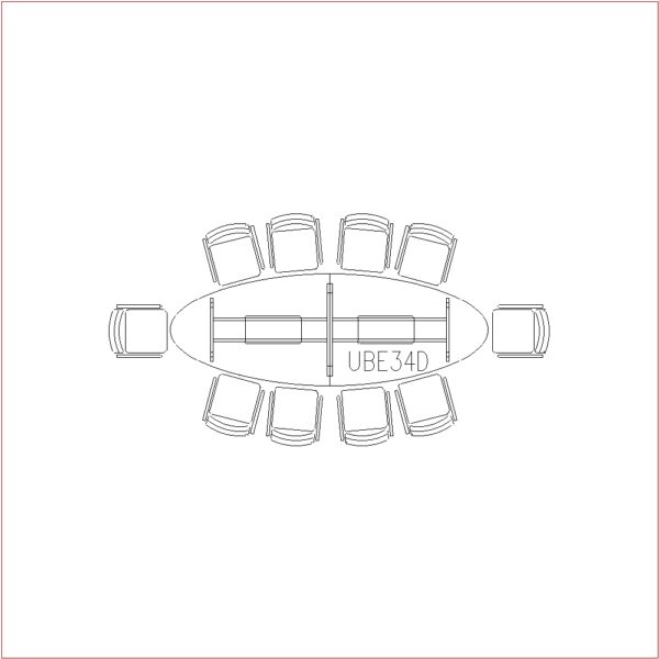 Conference Table 10 Seater (Long Round Side)