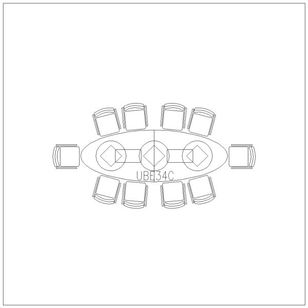 Conference Table 10 Seater (Oval Shape)