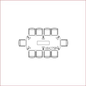 Conference Table 10 Seater (Rectangle Shape Round Edge 2.75M)