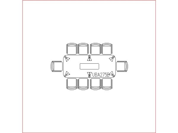 Conference Table 10 Seater (Rectangle Shape Round Edge 2.75M)