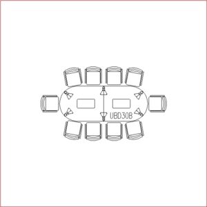 Conference Table 10 Seater (Round Side)