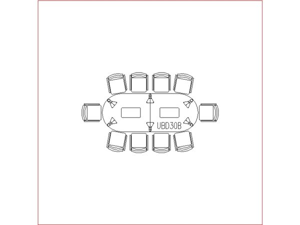 Conference Table 10 Seater (Round Side)