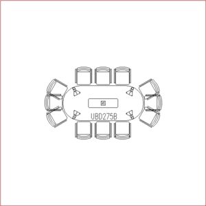 Conference Table 12 Seater (Round Side)