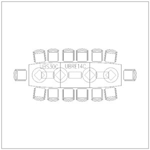 Conference Table 14 Seater (Curve Straight Shape)