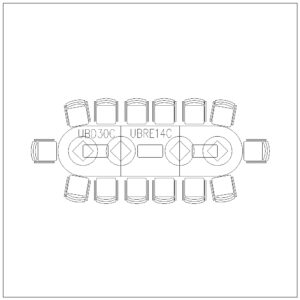 Conference Table 14 Seater (Long Rec Circular Edge)