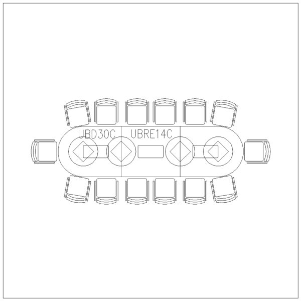 Conference Table 14 Seater (Long Rec Circular Edge)