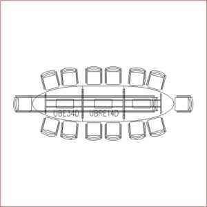 Conference Table 14 Seater (Long Round Side)