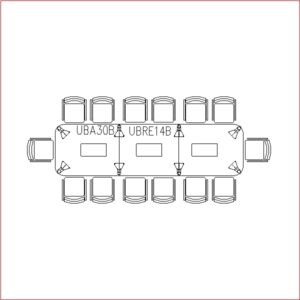 Conference Table 14 Seater (Rectangle Shape Round Edge)