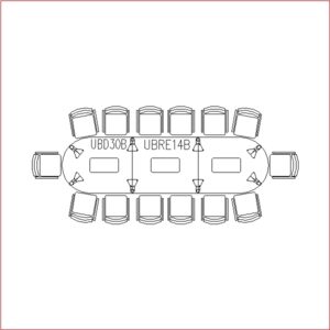 Conference Table 14 Seater (Round Side)