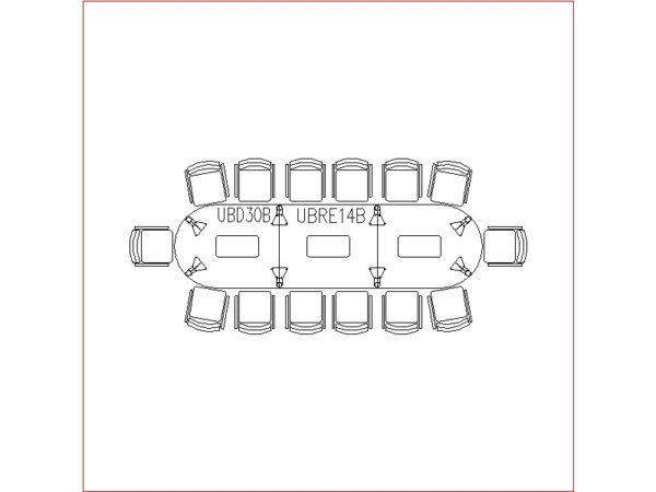 Conference Table 14 Seater (Round Side)