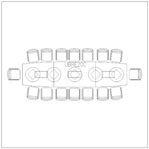 Conference Table 16 Seater (Curve Straight Shape)