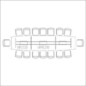 Conference Table 16 Seater (Long Curve Side)