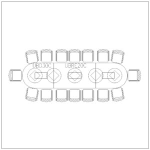 Conference Table 16 Seater (Long Rec Circular Edge)