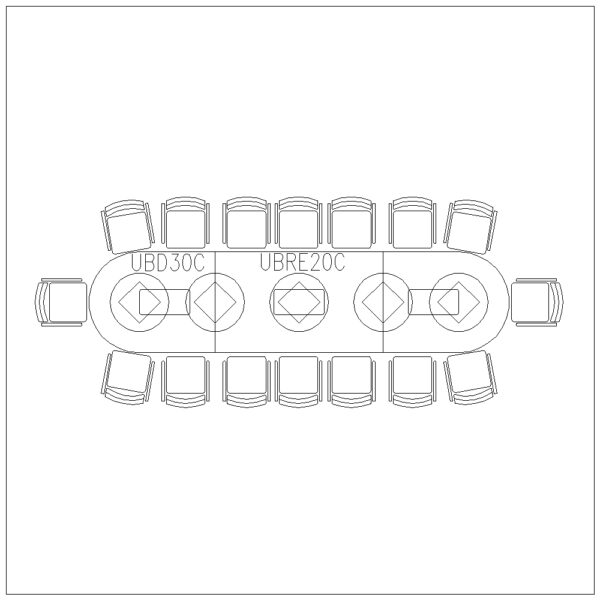 Conference Table 16 Seater (Long Rec Circular Edge)