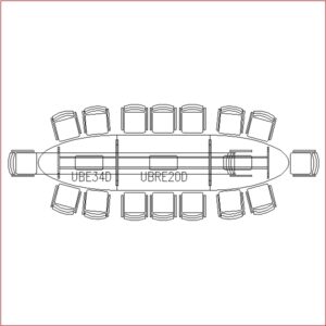 Conference Table 16 Seater (Long Round Side)