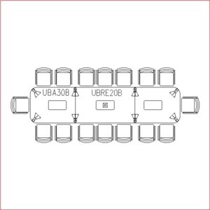 Conference Table 16 Seater (Rectangle Shape Round Edge)