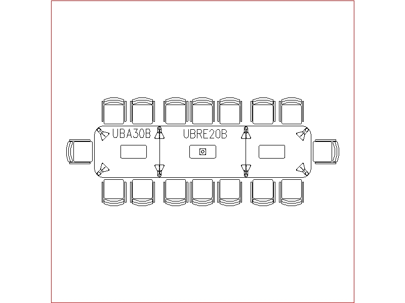 Conference Table 16 Seater (Rectangle Shape Round Edge)