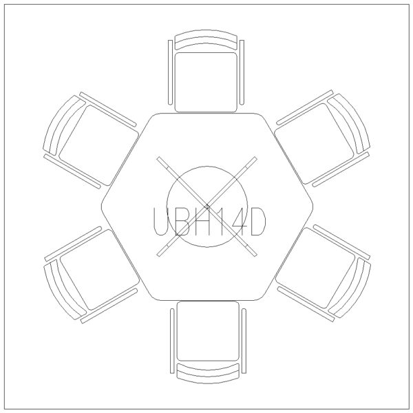 Hexagon table 6 seater