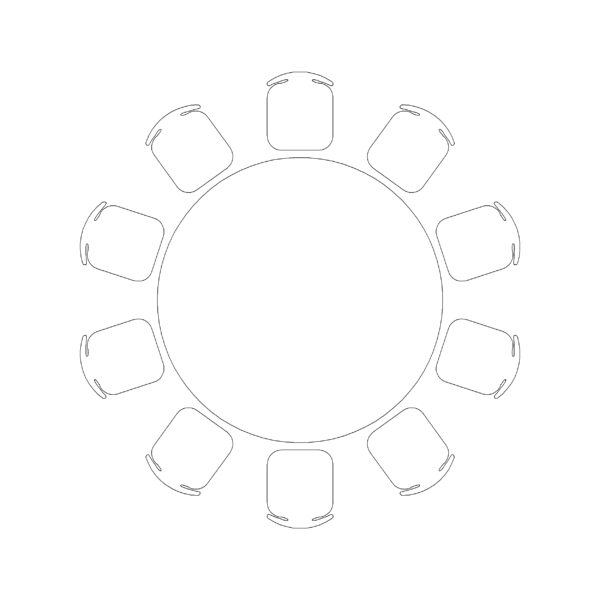 Circular Table And Chair - 10 Seater