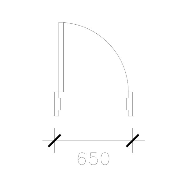 Wide Door (650mm ): 2D Top View Plan - Cadblockdwg