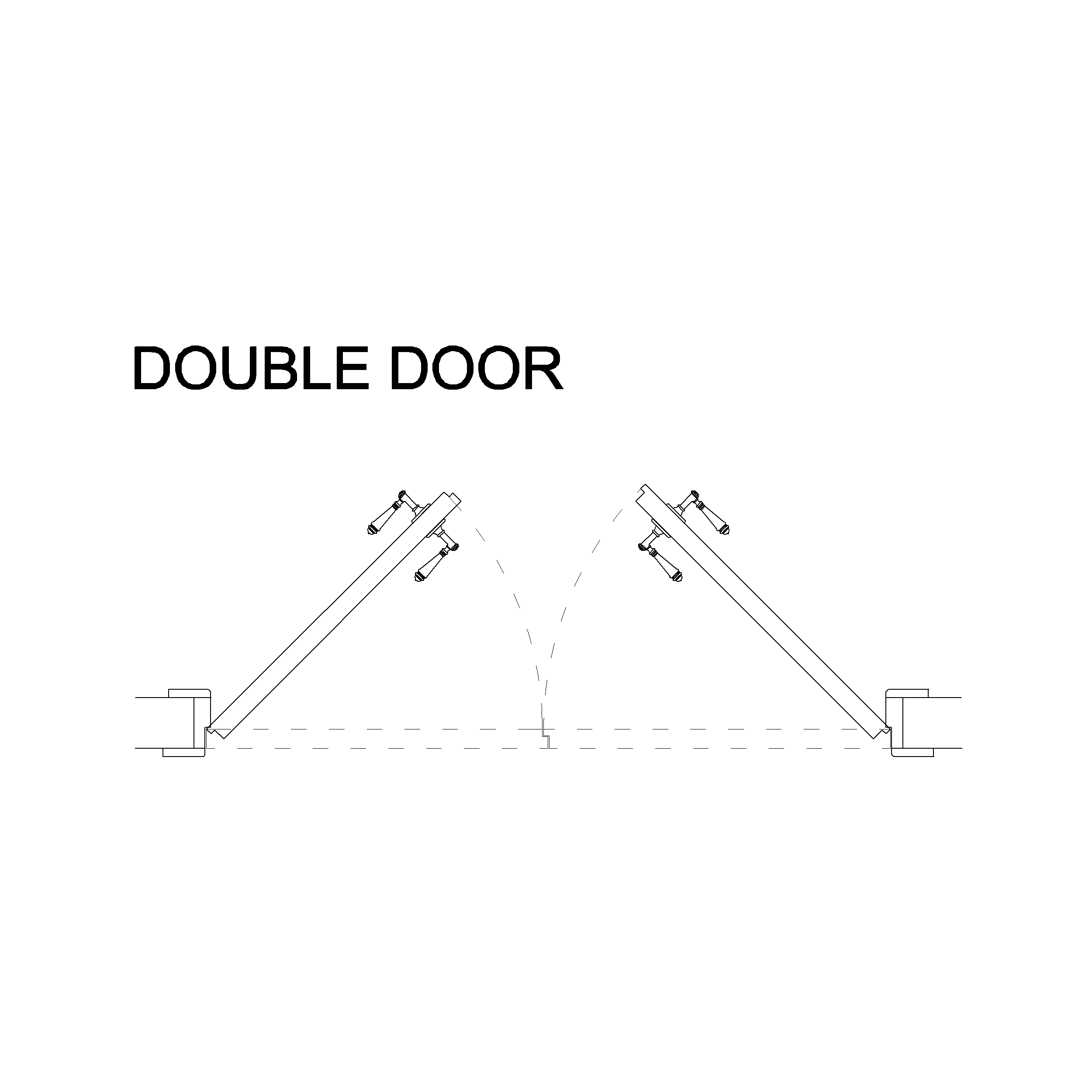 Double Door: 2D Top View Plan - Cadblockdwg
