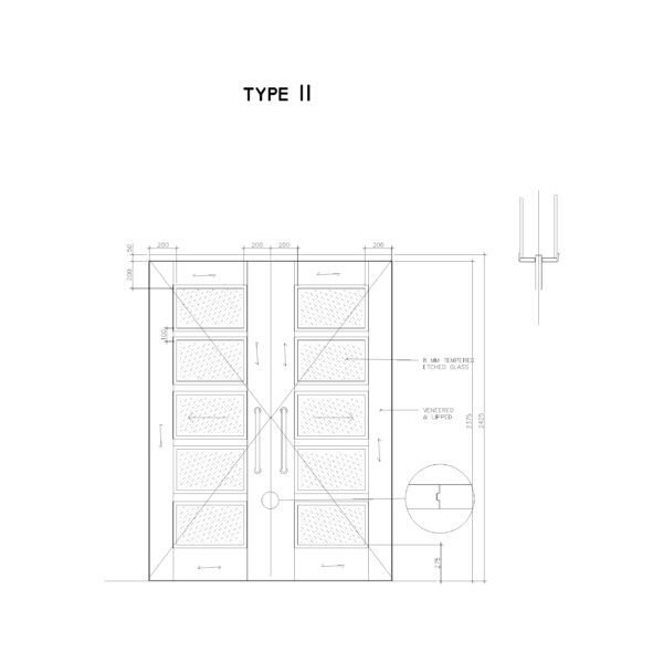 Double Wooden Door With Glass