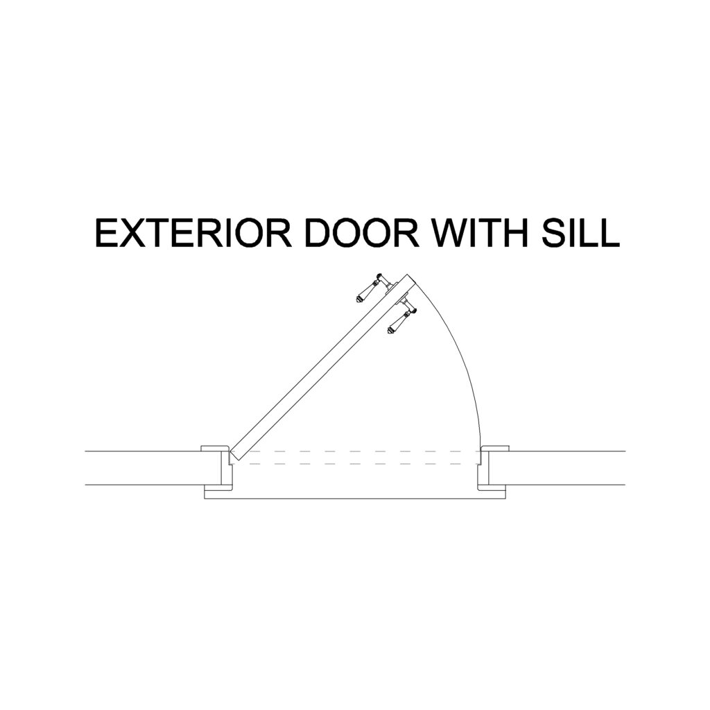 Exterior door with Sill: 2D Top View Plan - Cadblockdwg