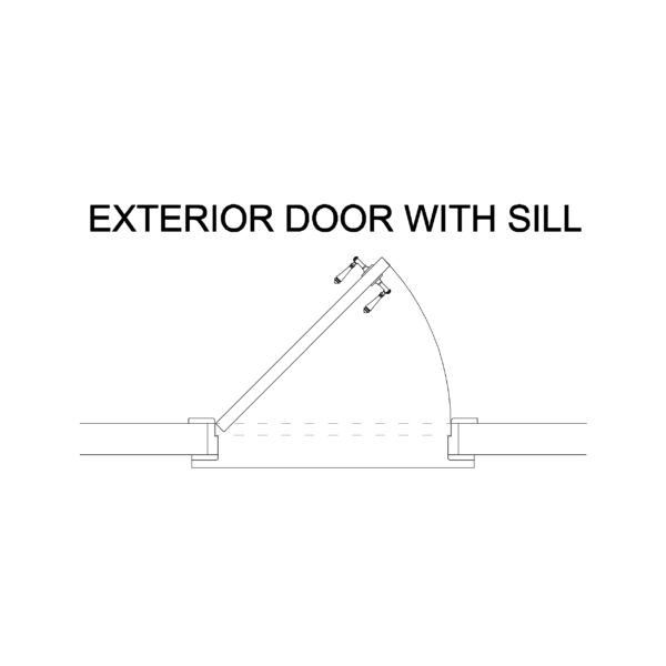 Exterior door with Sill: 2D Top View Plan - Cadblockdwg