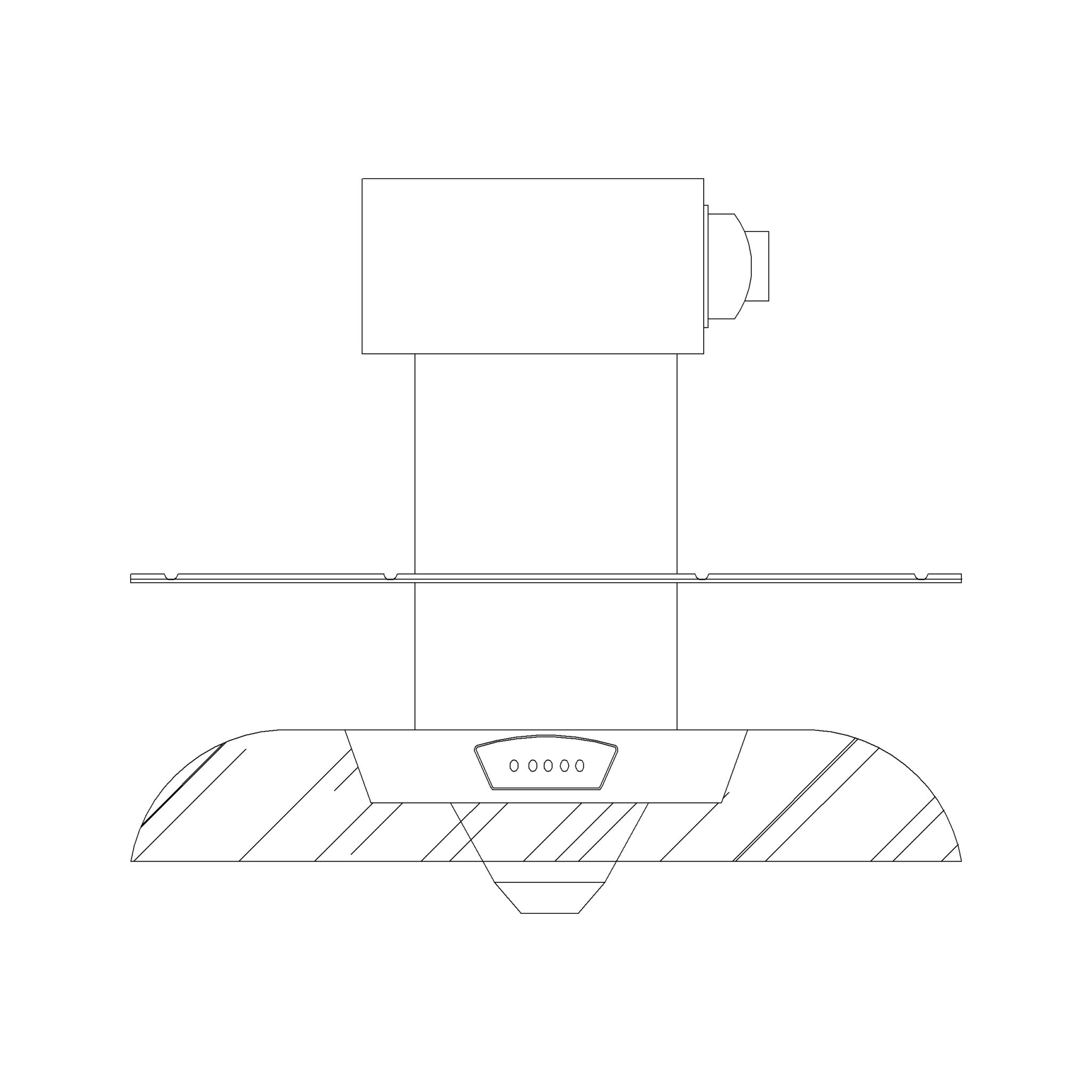 Hood Wall Mounted Type 1 2D Elevation View Cadblockdwg